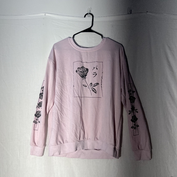 Romwe Men's Rose Graphic Long Sleeve Sweathshirt - Picture 2 of 6